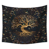 Goldener Lebensbaum Wandbehang